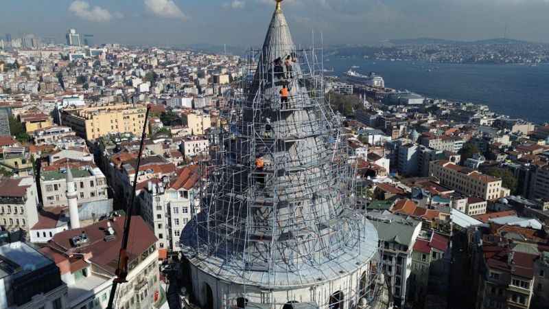 Galata Kulesi’nde külah restorasyonu Galata Kulesi’nde külah restorasyonu