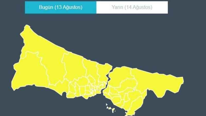 İstanbul için sarı kodlu fırtına uyarısı