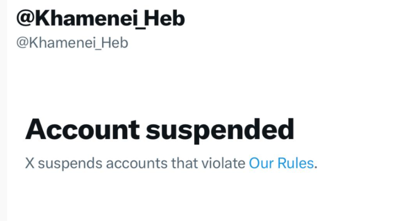 X, İran Dini Lideri Hamaney'in İbranice hesabını askıya aldı