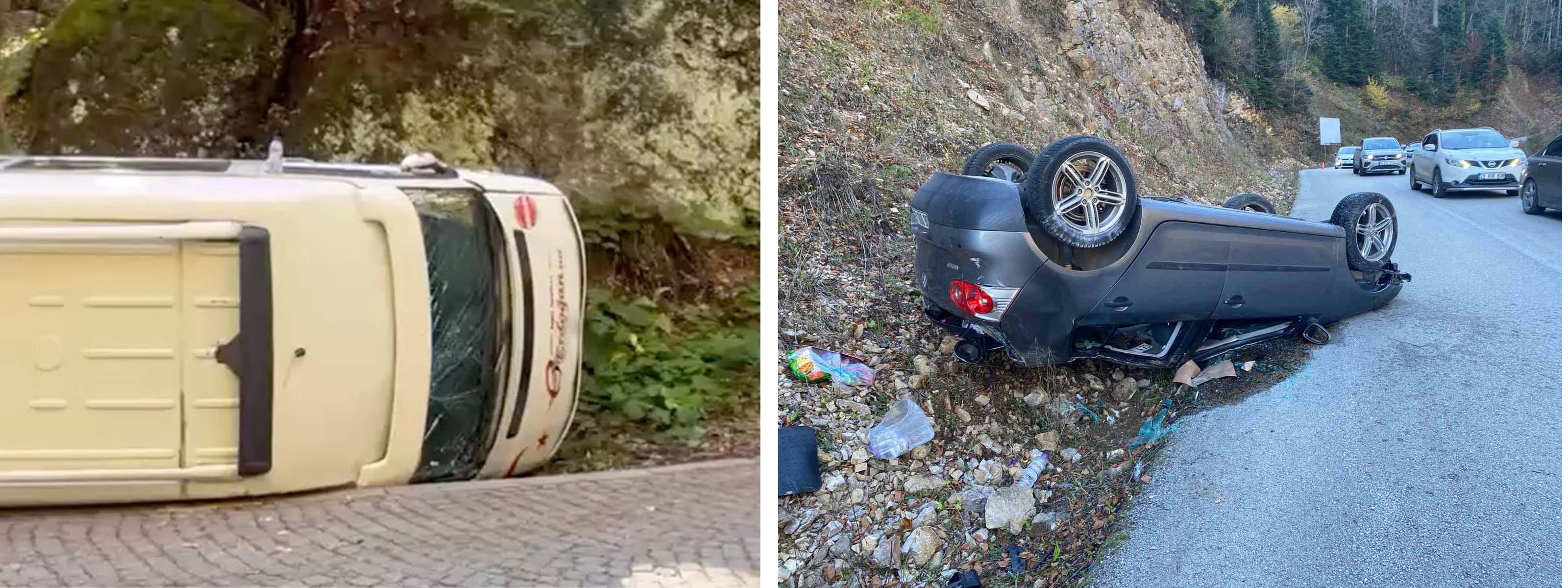 Yedigöller’de peş peşe trafik kazası