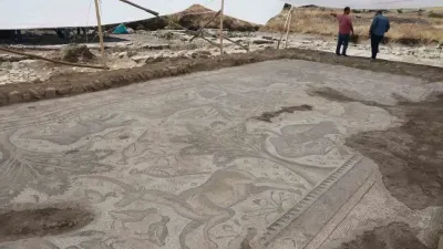 Türkiye’de bir ilk: Tek parça halinde 84 metrekarelik mozaik gün yüzüne çıkarıldı