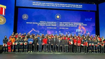 Ümraniye Belediyesi Sivil Savunma Arama Kurtarma Ekibi’ne Devlet Üstün Fedakarlık Madalyası