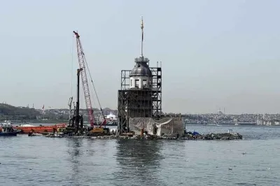 Kız Kulesi restorasyonunda sona gelindi: İskeleler kalktı!